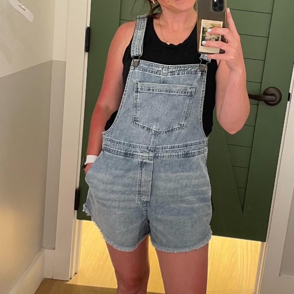 Aerie denim shortalls/overalls